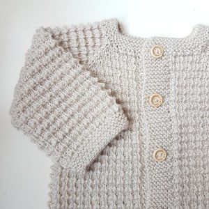 Baby Cardi Sweater with pairing booties 6-9M